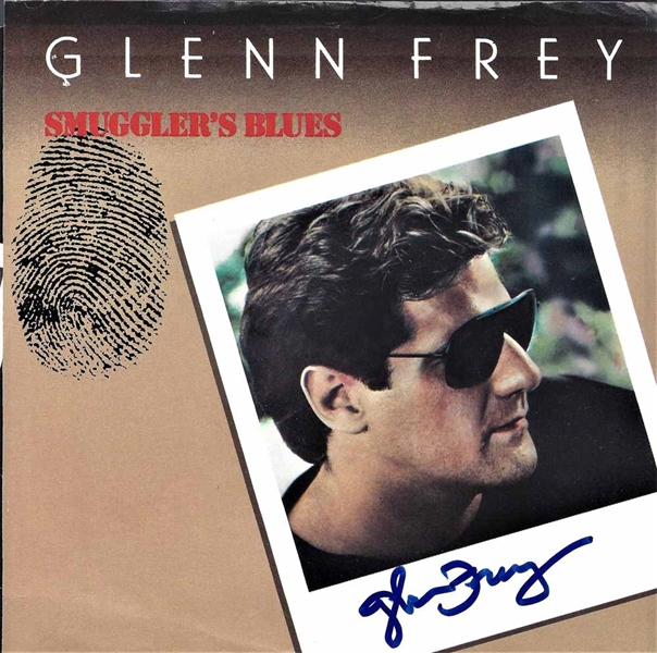 The Eagles: Glenn Frey Signed "Smugglers Blues" 45 Sleeve Jacket (Beckett/BAS Guaranteed)
