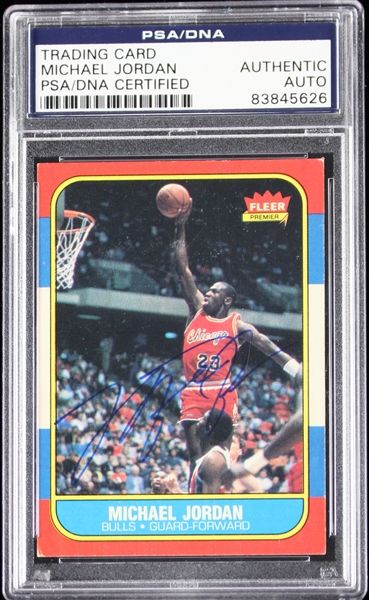 Michael Jordan Signed 1986-87 Fleer Rookie Card (PSA/DNA & UDA)