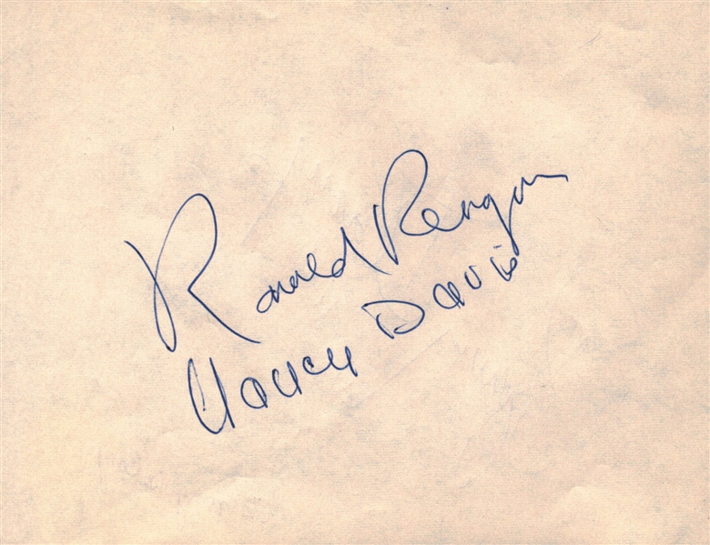 Ronald Reagan & Nancy Reagan Vintage Pre-Marital Dual Signed 4" x 5.5" Album Page (Beckett/BAS)
