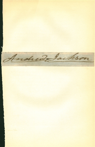 President Andrew Jackson Near-Mint Signed 4.5" x 9" Album Page (Beckett/BAS)