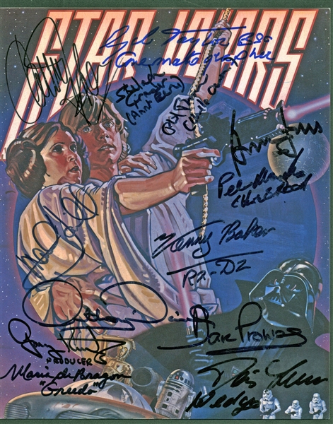 Star Wars Exceptional Cast Signed 8" x 10" Photograph w/ Hamill, Ford, Fisher & Others! (Beckett/BAS Guaranteed)