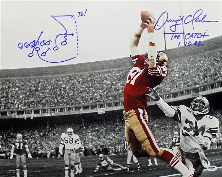 49ers: Dwight Clark Signed 16" x 20" "The Catch 1.10.82" Photo (PSA/DNA ITP)v