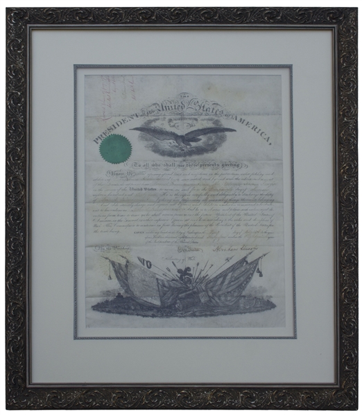 President Abraham Lincoln Signed & Civil War Dated (1864) Ornate Military Commission (Beckett/BAS Guaranteed)