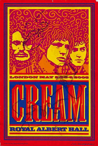 Cream Group Signed 2005 Royal Albert Hall London Backstage Pass w/ Clapton, Baker & Bruce! (Beckett/BAS Guaranteed)