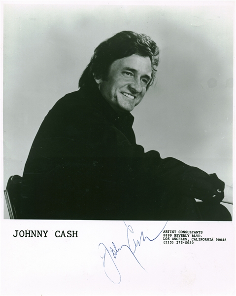 Johnny Cash Vintage Signed 8" x 10" Black & White Photograph (REAL/Epperson)