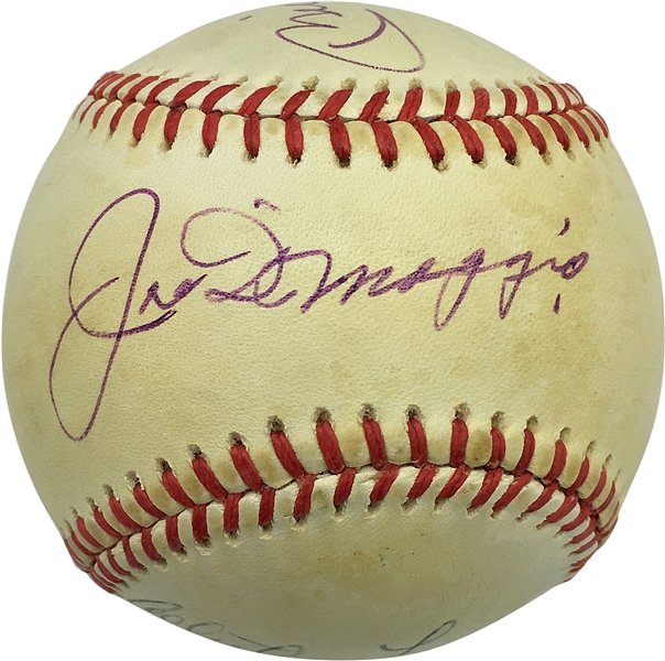Yankees Legends: Mickey Mantle, Joe DiMaggio & Whitey Ford Signed Autographed OAL Baseball (JSA) 