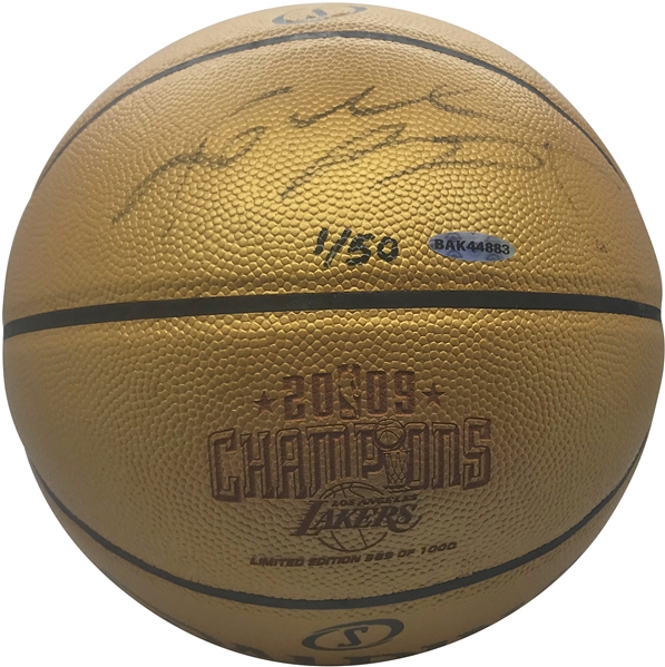Kobe Bryant Signed Limited Edition (1/50) 2009 LA Lakers NBA Champion Basketball (Upper Deck)