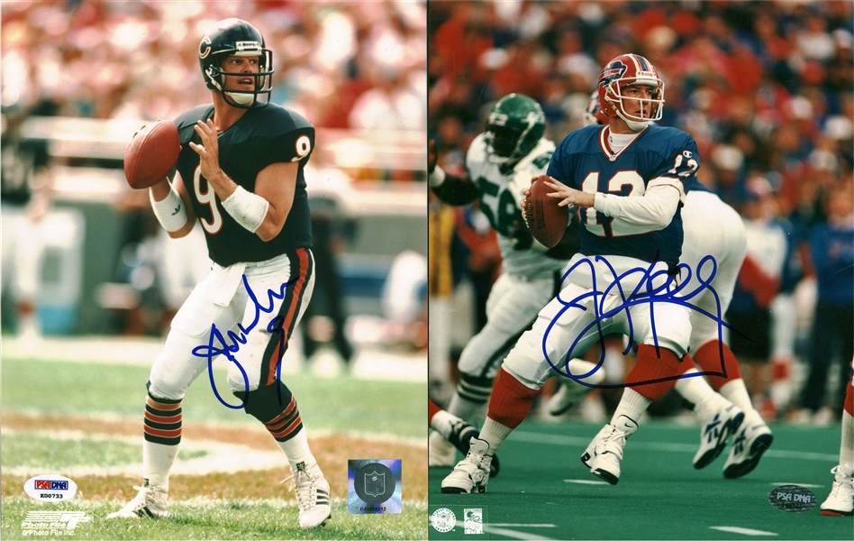 NFL QB Greats Lot of Nine (9) Signed 8" x 10" Photographs w/ Aikman, Kelly & Others! (PSA/DNA)