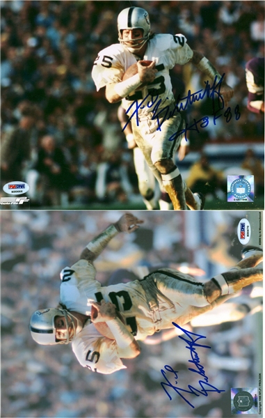 Raiders Legends Lot of Six (6) Signed 8" x 10" Photographs w/ Biletnikoff, Rice, Brown & Others! (PSA/DNA)