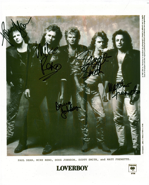 Loverboy Rare Group Signed 8" x 10" Photograph w/ All Five Members! (Epperson/REAL)