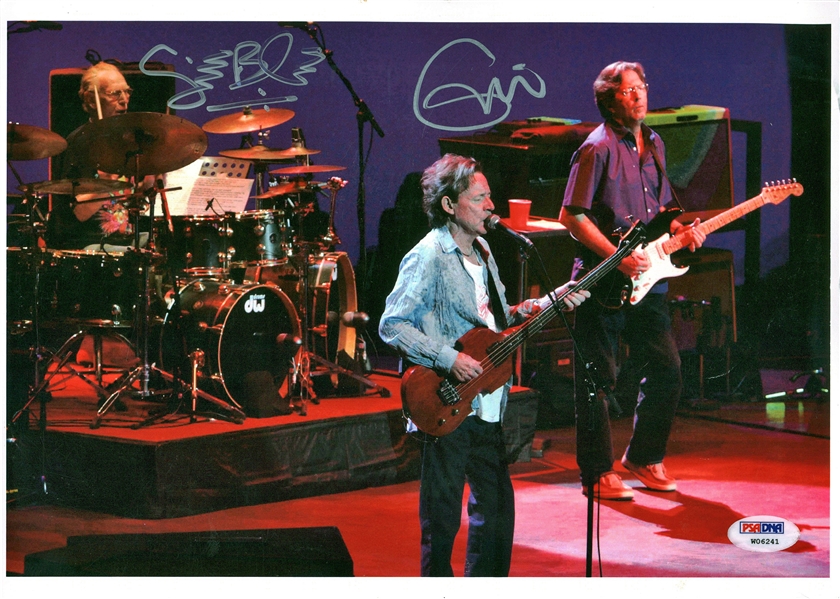 Cream: Eric Clapton & Ginger Baker Dual Signed 11" x 8" On Stage Color Photo (PSA/DNA)