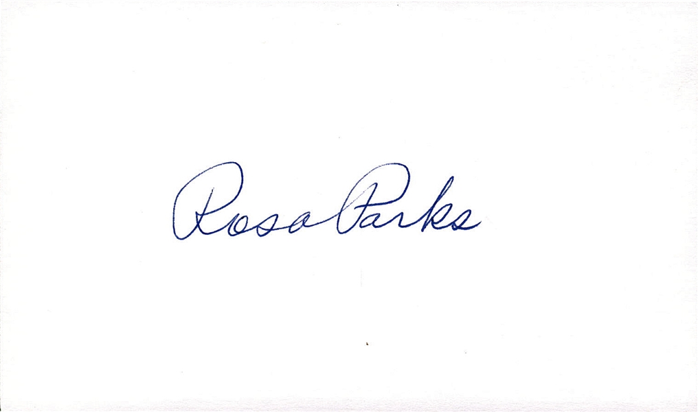 Rosa Parks Near-Mint Signed 3" x 5" Album Page (Beckett/BAS Guaranteed)