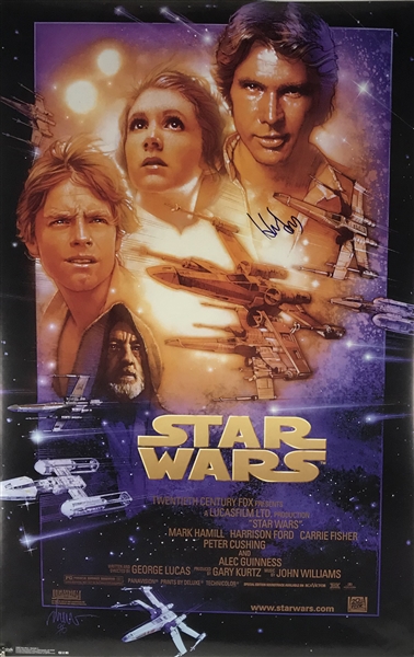 Harrison Ford Near-Mint Signed Over-Sized 24" x 36" Star Wars Poster (Beckett/BAS Guaranteed)