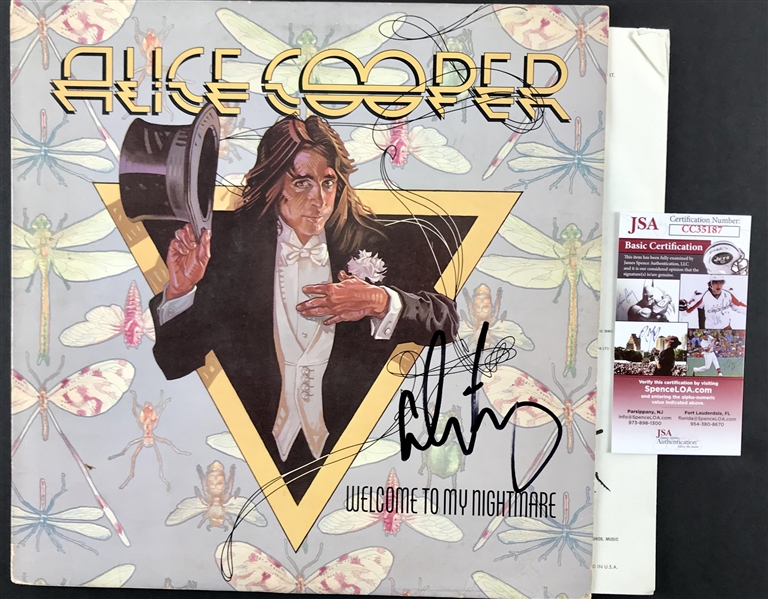 Alice Cooper Signed "Welcome to My Nightmare" Record Album (JSA)
