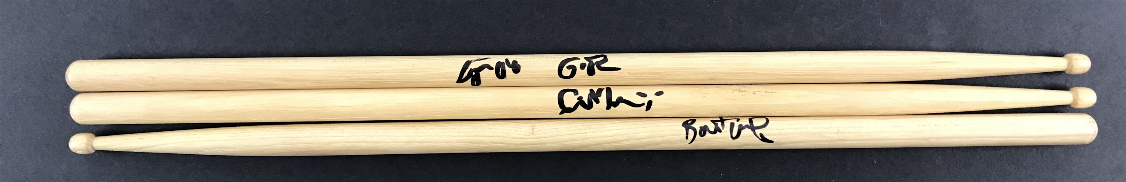 Drummers: Lot of Three (3) Signed Drumsticks with Steven Adler, Stephen Perkins & Butch Vig (Beckett/BAS Guaranteed)