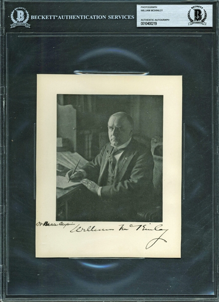 President William McKinley Signed 5.75" x 7.25" Portrait Photograph (BAS/Beckett Encapsulated)