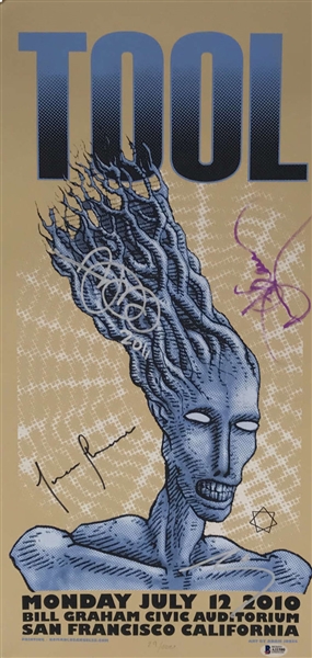 TOOL Group Signed 2010 San Francisco Poster w/ All Four Members! (Beckett/BAS)