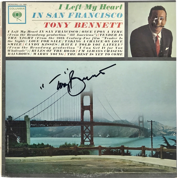 Tony Bennett Signed "I Left My Heart in San Francisco" Album Cover (Beckett/BAS Guaranteed)