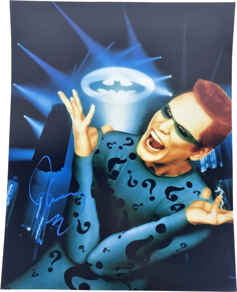 Batman Forever: Jim Carrey as the Riddler Signed 16" x 20" Photograph (Beckett/BAS Guaranteed)