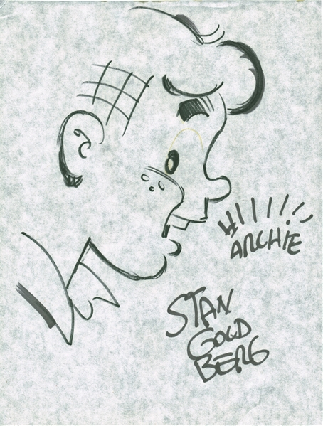 Stan Goldberg Signed & Hand Sketched 10" x 12" Album Page (Beckett/BAS Guaranteed)