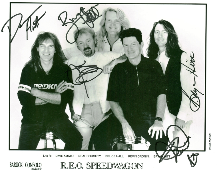 REO Speedwagon Vintage Group Signed 8" x 10" Promotional Photograph (JSA)
