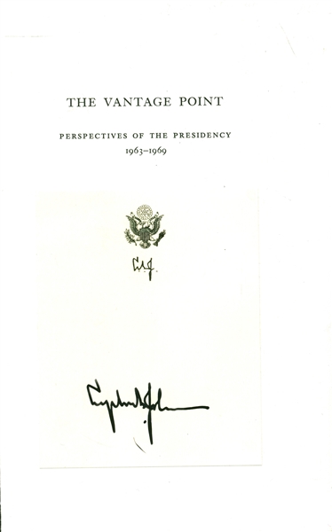 President Lyndon B. Johnson Signed "The Vantage Point" Bookpage (PSA/DNA)