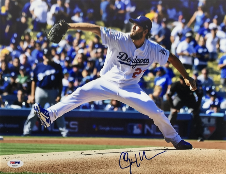 Clayton Kershaw Signed 11" x 14" Color Photograph (PSA/DNA)