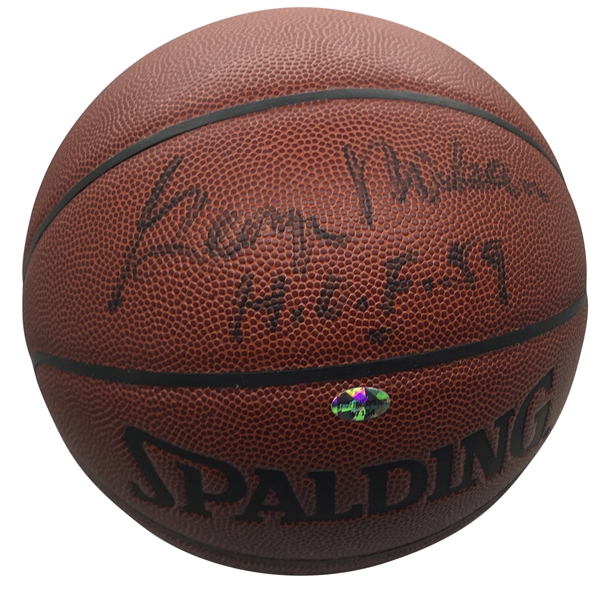 George Mikan Signed NBA I/O Basketball w/ "HOF 59" Inscription! (Beckett/BAS Guaranteed)