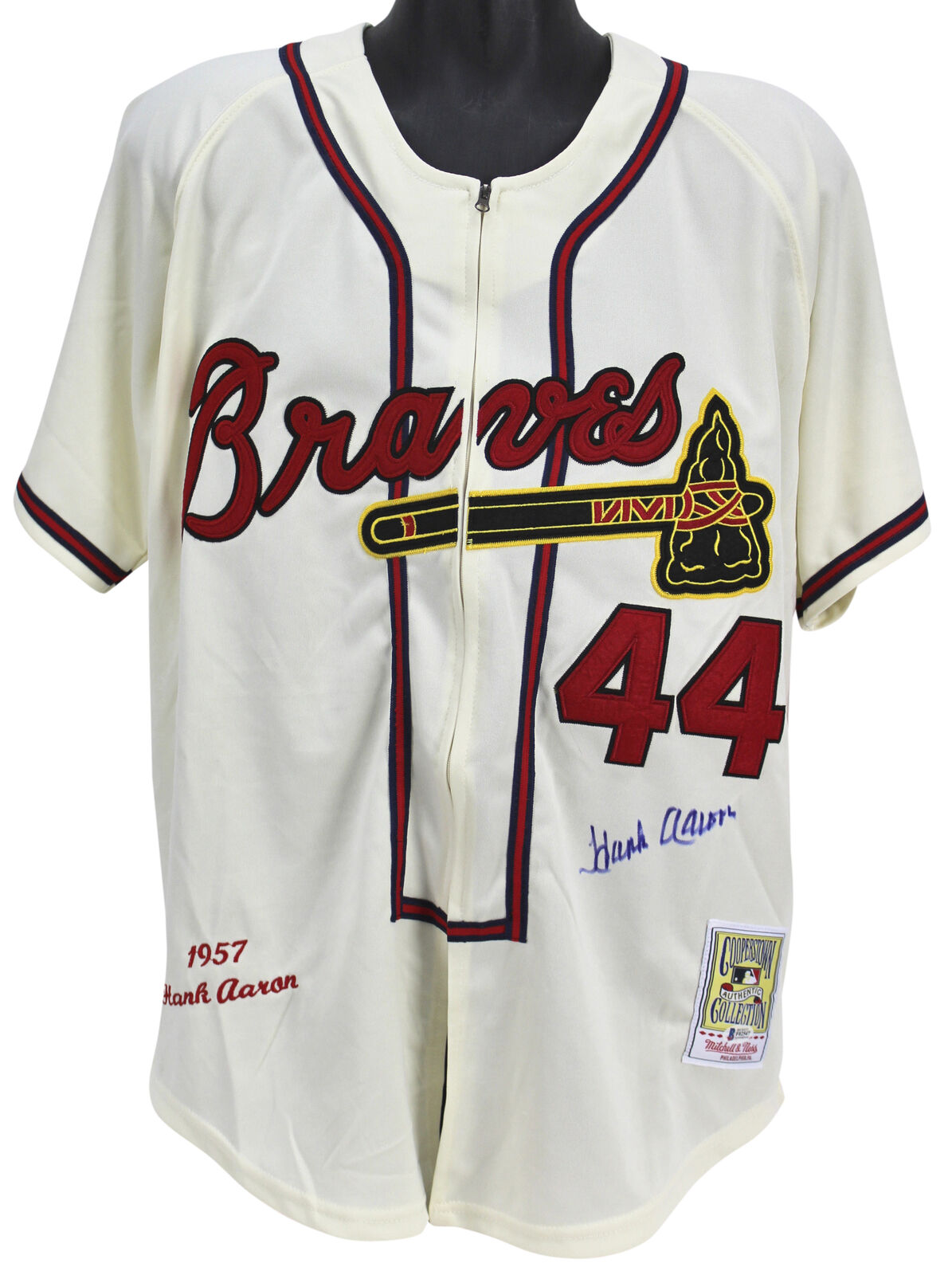 Hank Aaron Signed Mitchell & Ness Cooperstown Collection Old