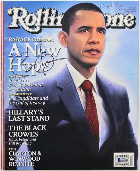 President Barack Obama Signed March 2008 Rolling Stone Magazine (Beckett/BAS)