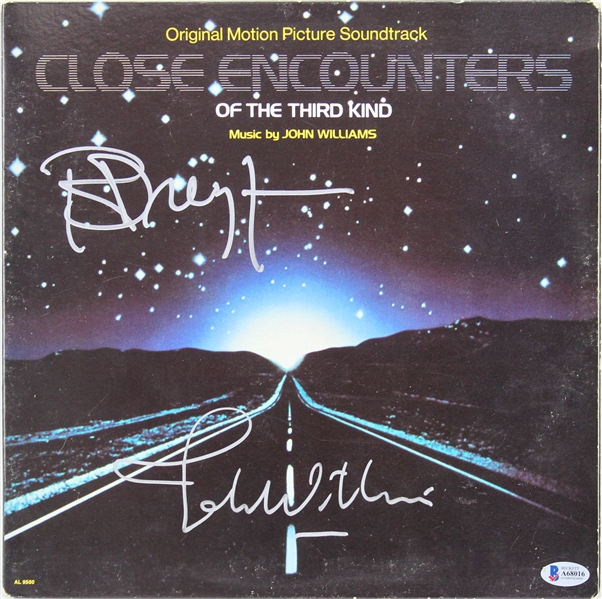 John Williams &  Richard Dreyfuss Signed "Close Encounters of the Third Kind" Soundtrack Cover (Beckett/BAS)