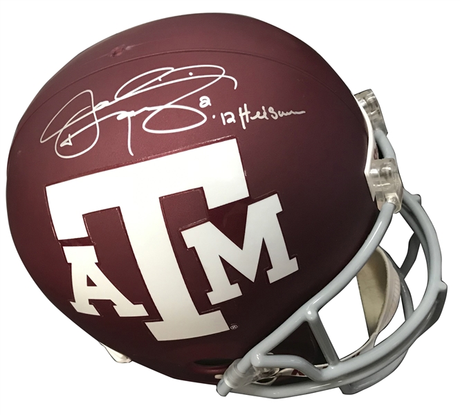 Johnny Manziel Signed & Inscribed "12 Heisman" Texas A&M Helmet (PSA/DNA)