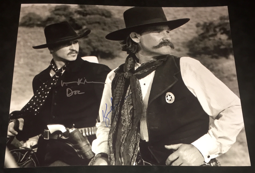 Tombstone: Kurt Russell & Val Kilmer Dual-Signed 16" x 20" Photograph (BAS/Beckett Guaranteed)