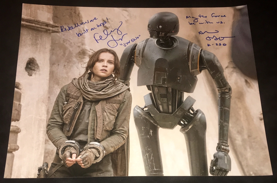 Star Wars: Felicity Jones & Alan Tudyk Dual-Signed 16" x 20" Photo from "Rogue One" (BAS/Beckett Guaranteed)
