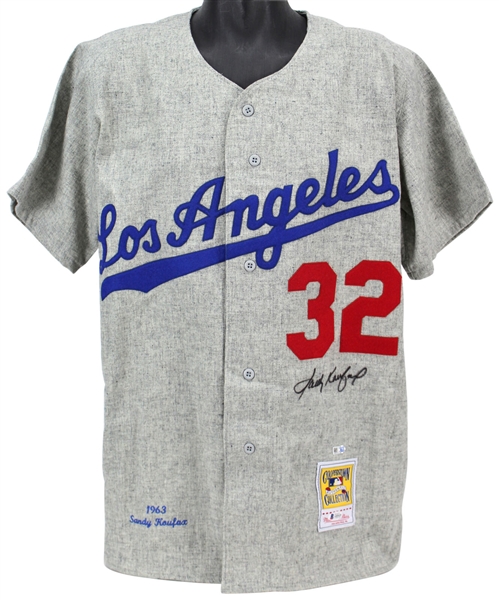 Sandy Koufax Signed Mitchell & Ness 1963 Dodgers Jersey (Beckett/BAS Graded MINT 9)