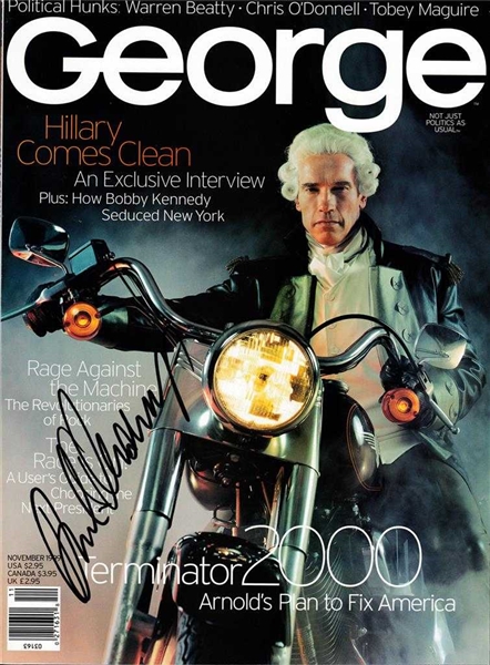 Arnold Schwarzenegger Signed November 1999 George Magazine (BAS/Beckett Guaranteed)