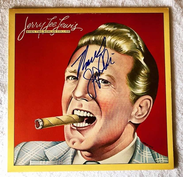 Jerry Lee Lewis Signed Album: "When Two Worlds Collide" (Beckett/BAS Guaranteed)
