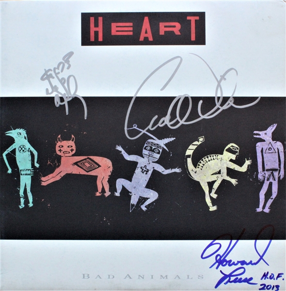 Heart Group Signed "Bad Animals" Record Album Cover (3 Sigs)(Beckett/BAS Guaranteed)