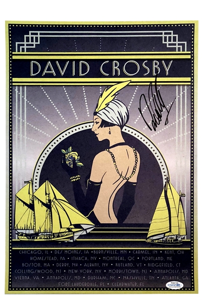 David Crosby Signed 11" x 17" Tour Poster (ACOA)