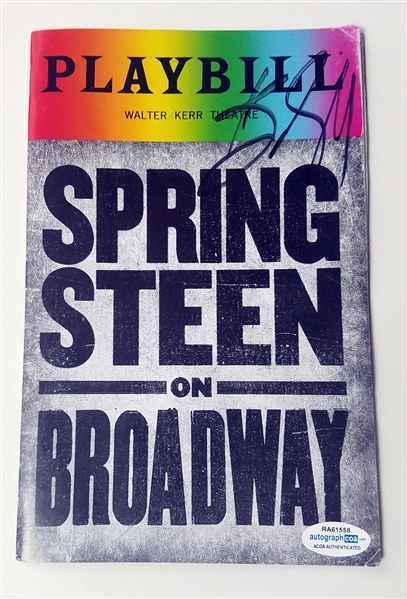 Bruce Springsteen In-Person Signed Broadway Playbill (ACOA)