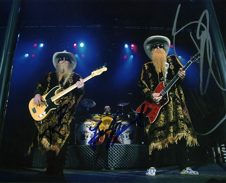 ZZ Top Group Signed 8" x 10" On-Stage Photograph (Beckett/BAS Guaranteed)