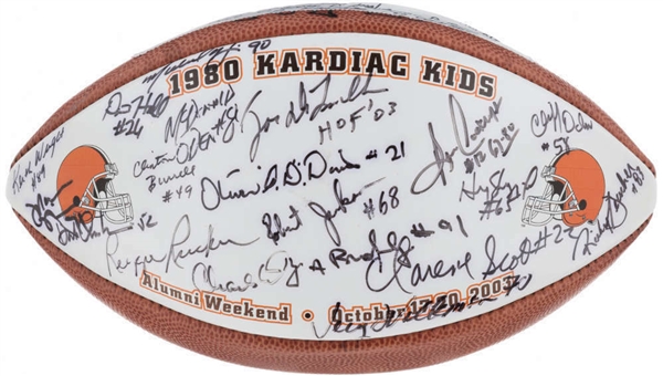 1980 Cleveland Browns "Kardiac Kids" Team-Signed NFL White Panel Football w/ 19 Signatures (SGC)