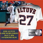 2016 Jose Altuve Game Worn PHOTO MATCHED Houston Astros Home Jersey from May 5, 2016 Game While Hitting 4-4 w/ a Home Run! (MLB)