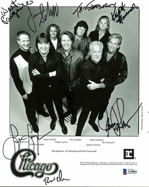 Chicago Vintage Group Signed 8" x 10" Promotional Photograph w/ 8 Signatures! (Beckett/BAS)