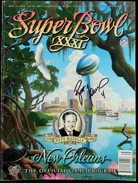 Brett Favre Near-Mint Signed Super Bowl XXXI Program Cover (JSA)