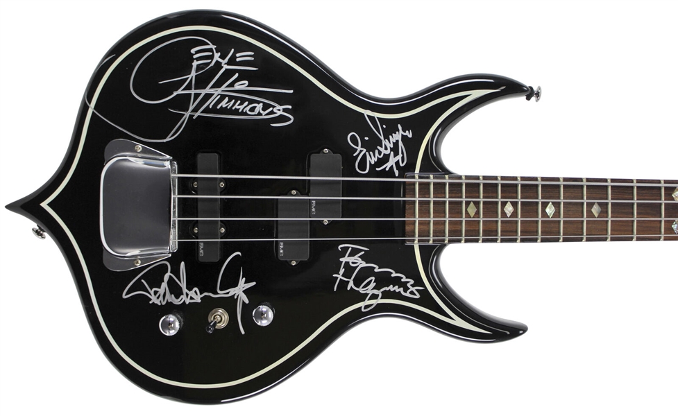 KISS: Gene Simmons Stage Used Punisher Bass Guitar w/ All 4 Band Member Signatures! (Beckett/BAS & LOP from Original Recipient)