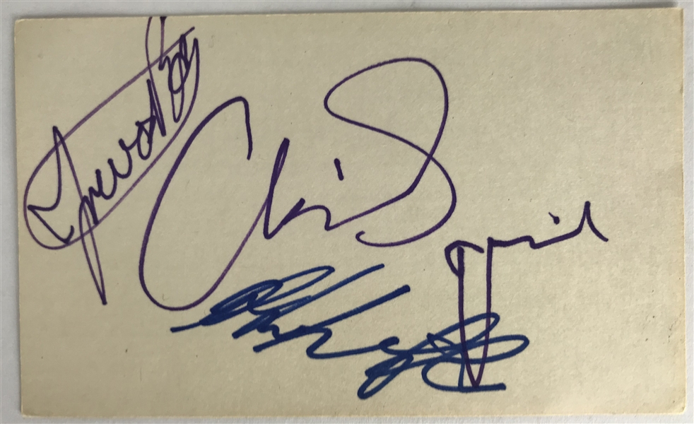 YES Band Signed Index Card w/ 3 Signatures (Beckett/BAS)