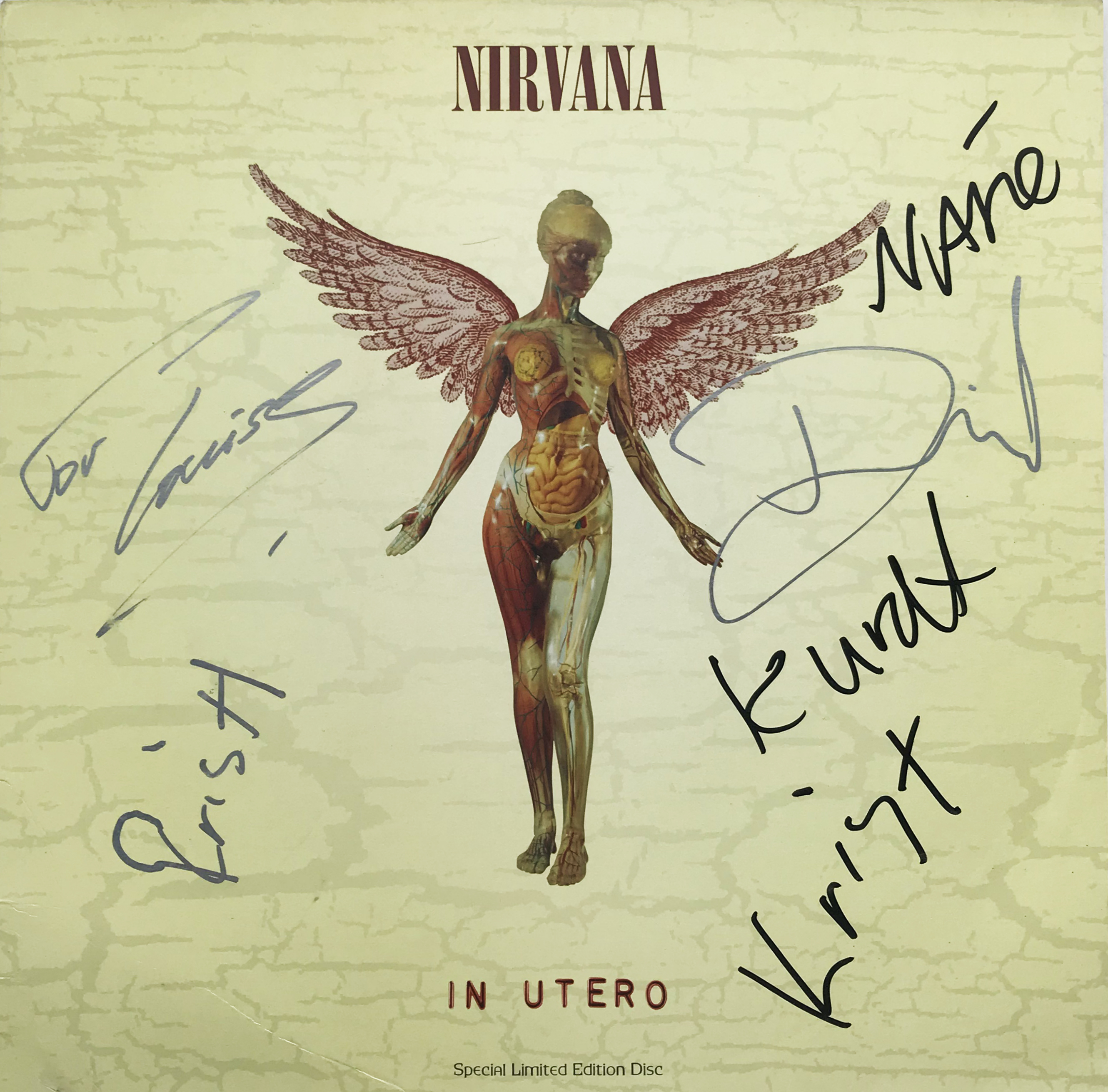 Nirvana ULTRA RARE Group Signed "In Utero" Record Album - Signed ...