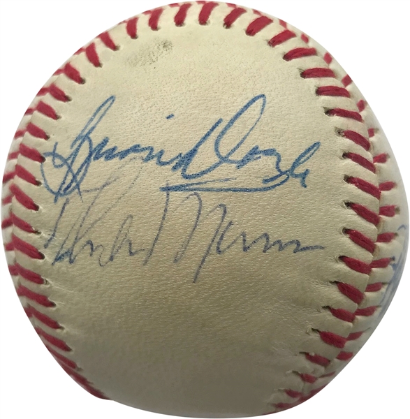 1977 World Series Champion New York Yankees Vintage Multi-Signed Official League Baseball w/ TOUGH Munson/Jackson Pairing! (BAS/Beckett)