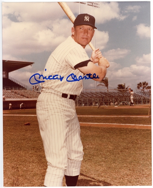 Mickey Mantle Signed 8" x 10" Color Photograph Beckett/BAS GEM MINT 10!